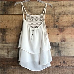 Papaya size M ruffled tank top